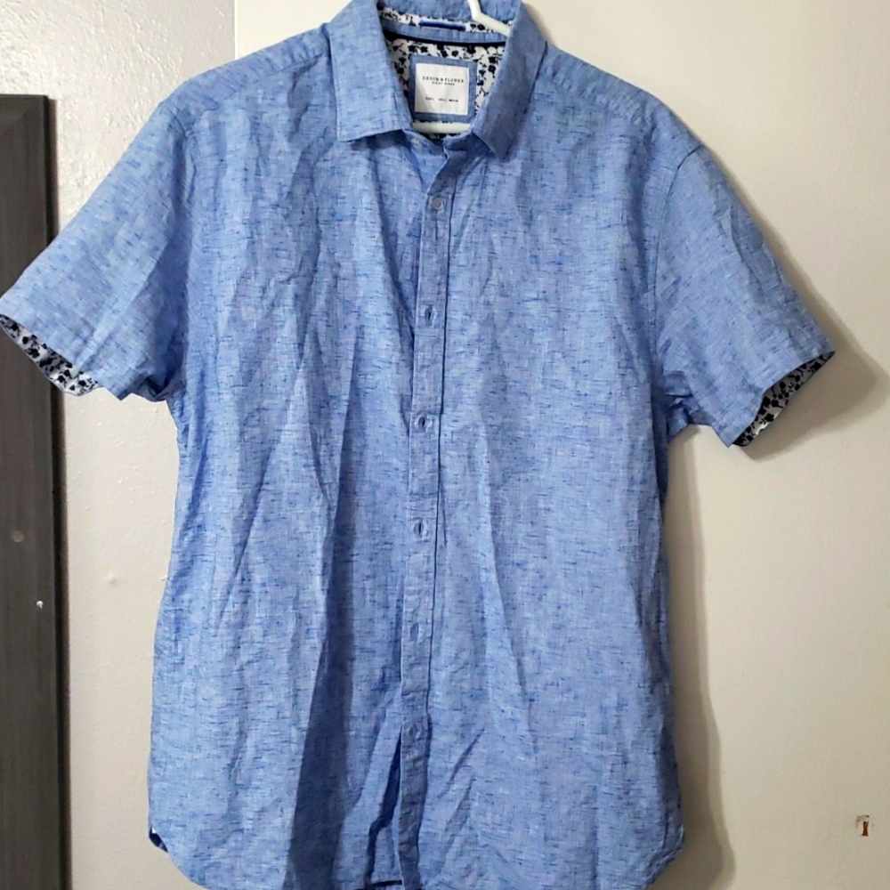 Denim & Flower Short Sleeve Shirt